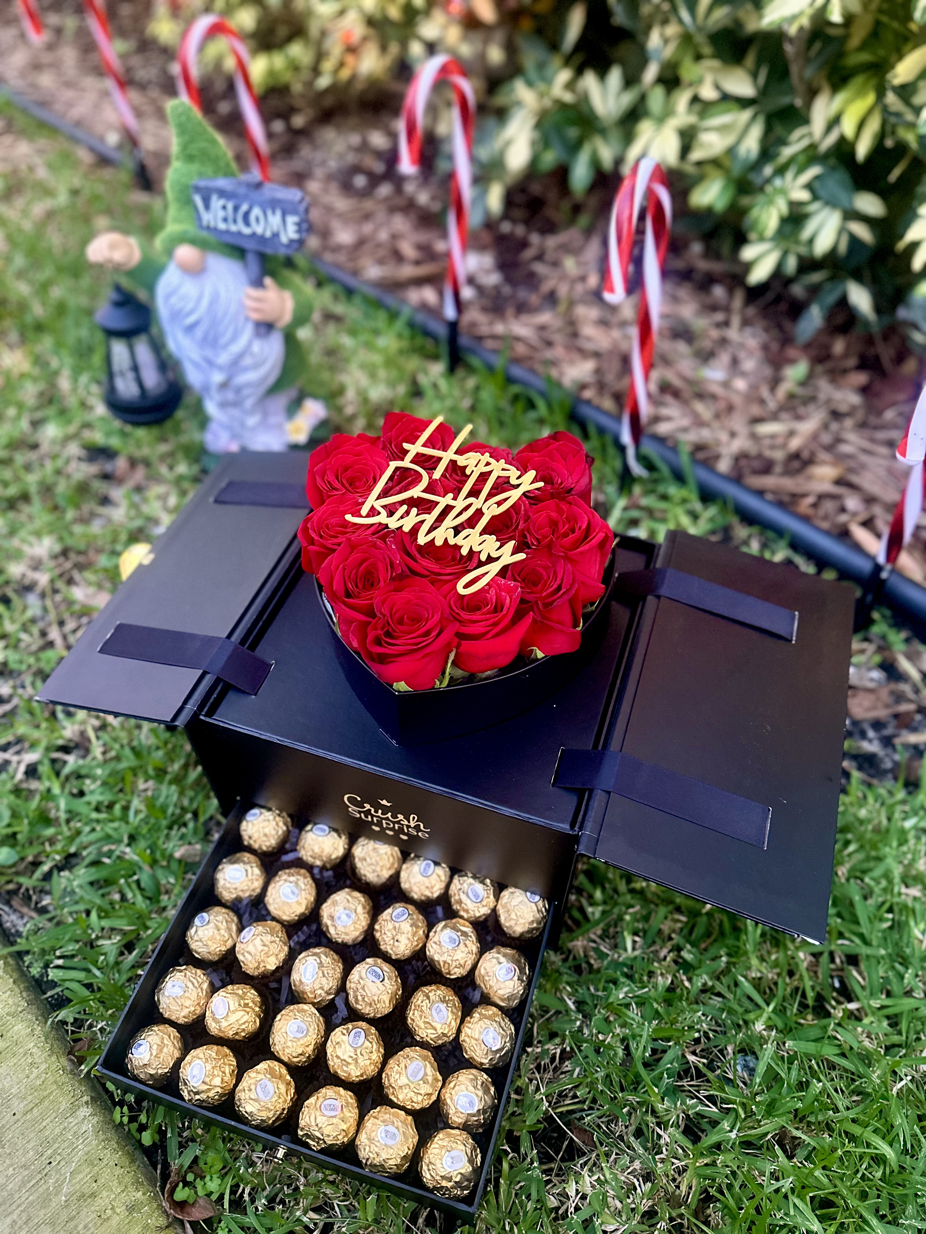 Surprise Gift Roses and Chocolates Ferrero